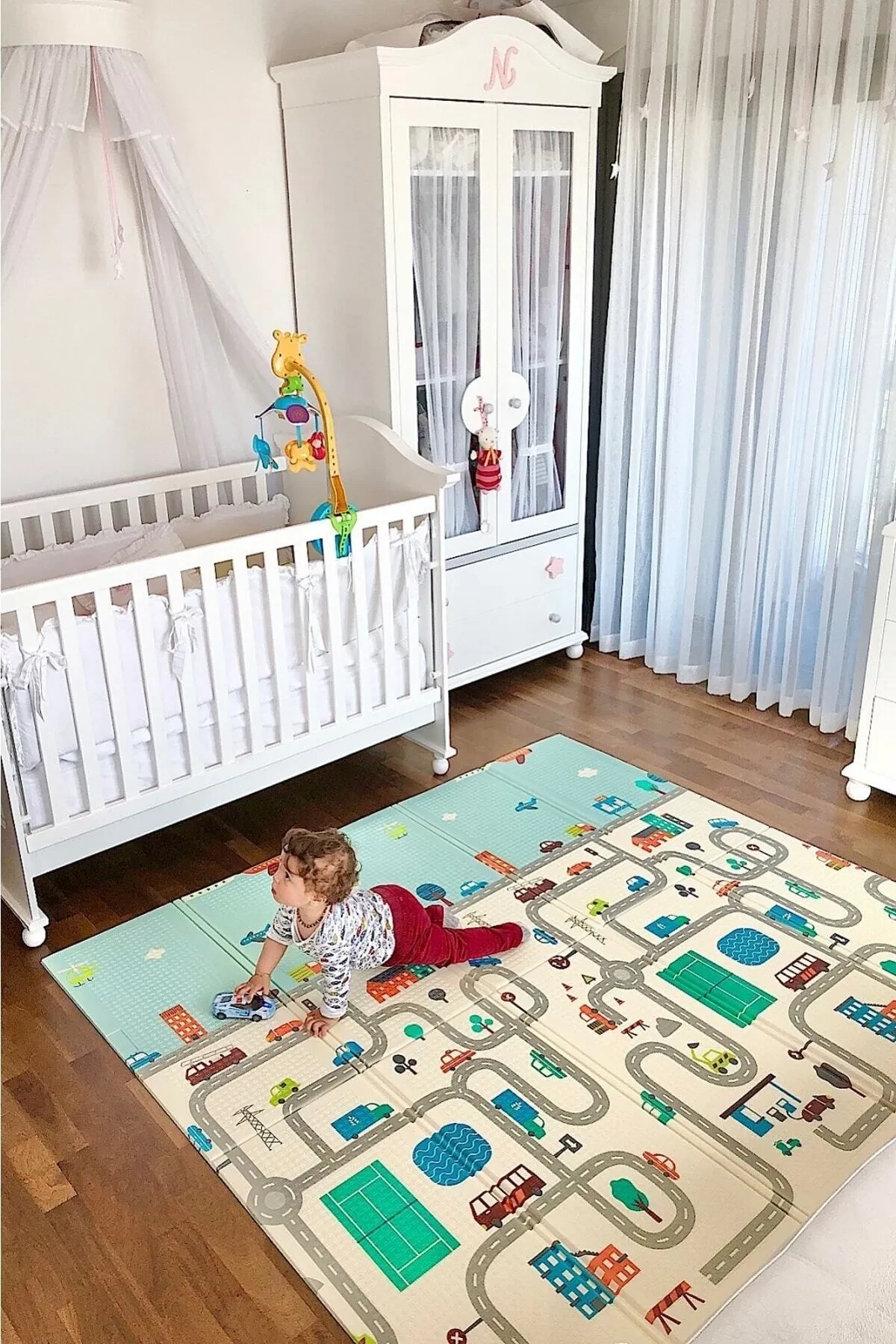 Happy Twins Dino Road Foldable Double-Sided Play Mat 150x200x1cm