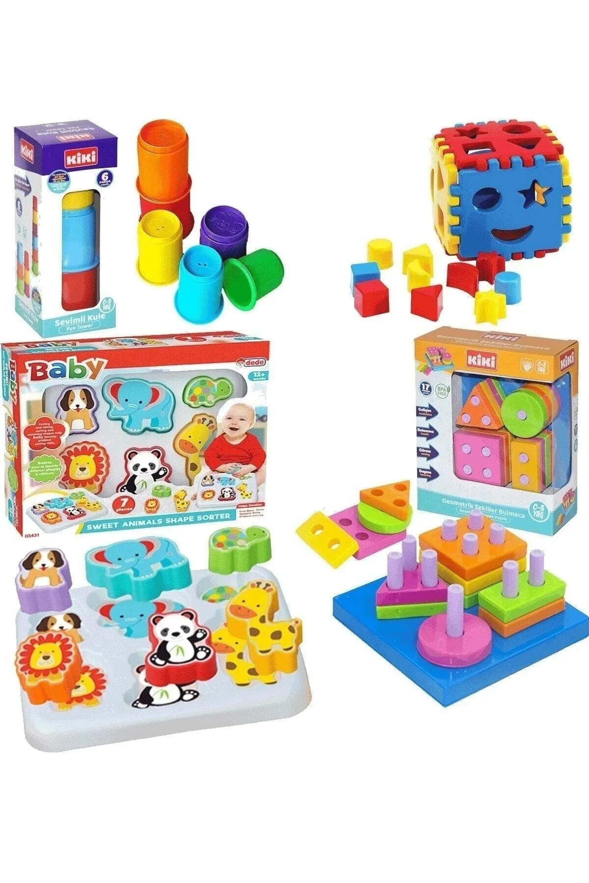 Toy Bultak Educational Geometry Shapes Design Tower Cute Animals Intelligence De