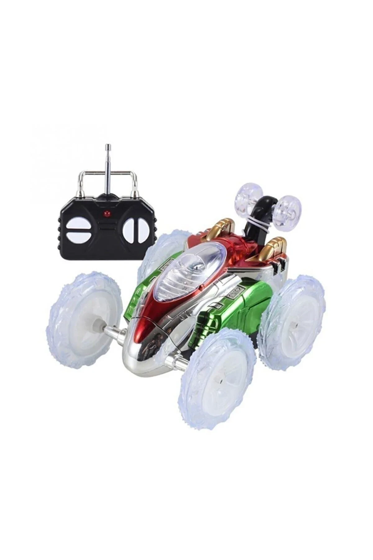 Remote Control Somersaulting Lighted Acrobat Toy Car Green Color Dasher