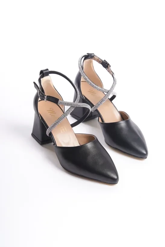 Fashion Mill  Skin Women's Cross Stone High Heels Shoes