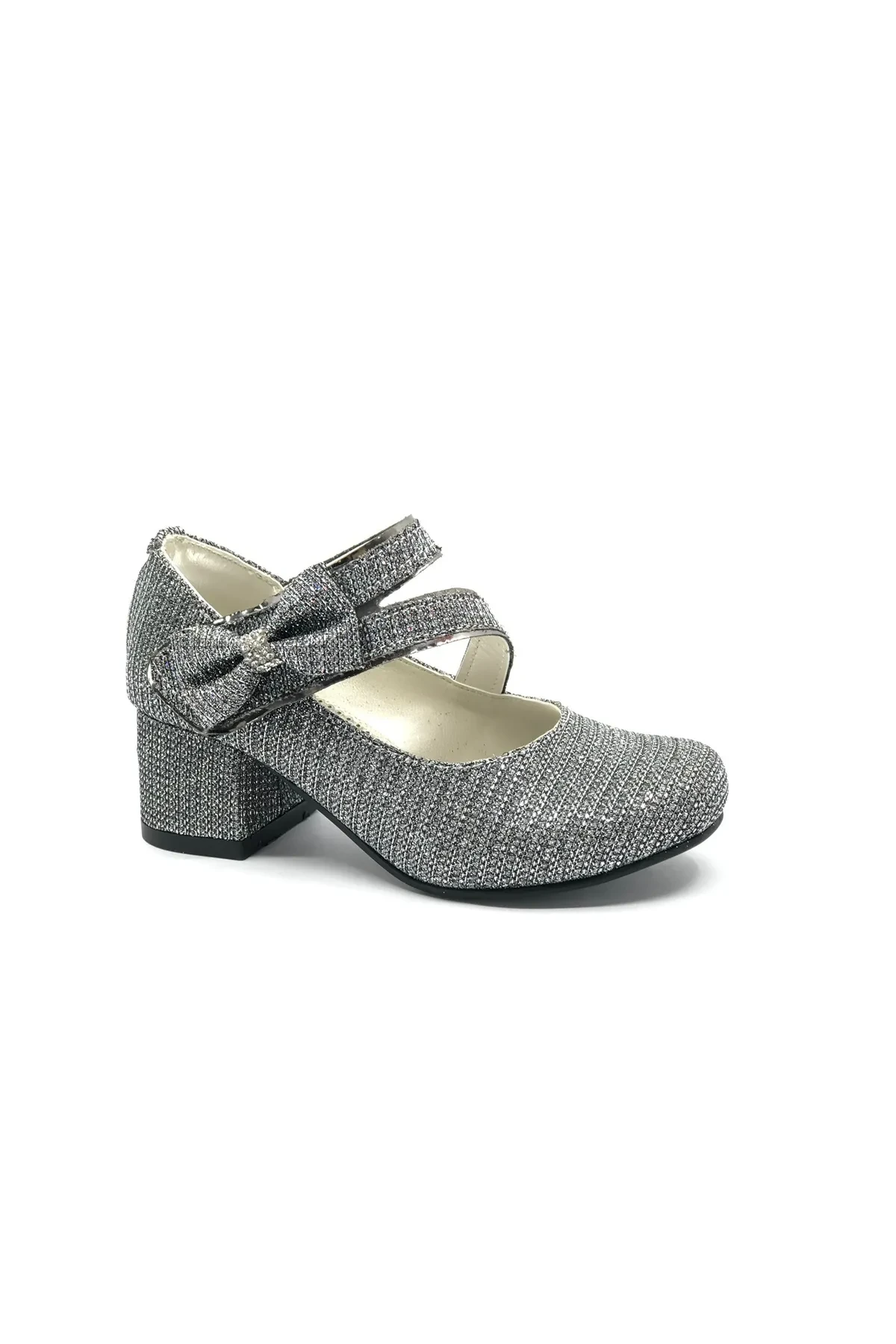 irls' Heeled Children's Shoes with Side Ribbons Red