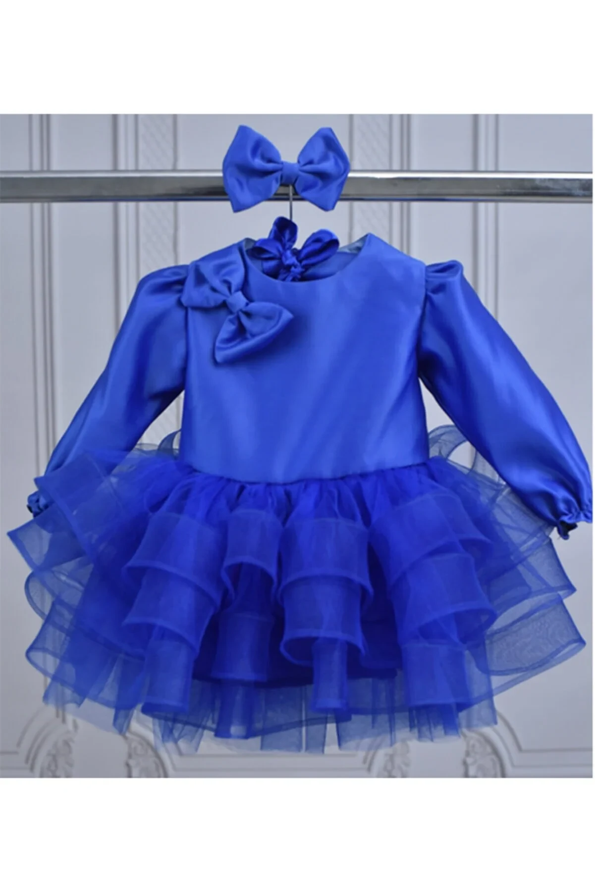 Children's White Satin Grainy Fluffy Dress