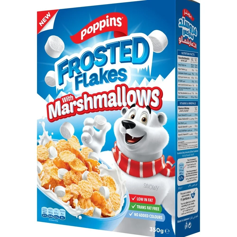 Poppins Frosted Flakes With Marshmallows 350G