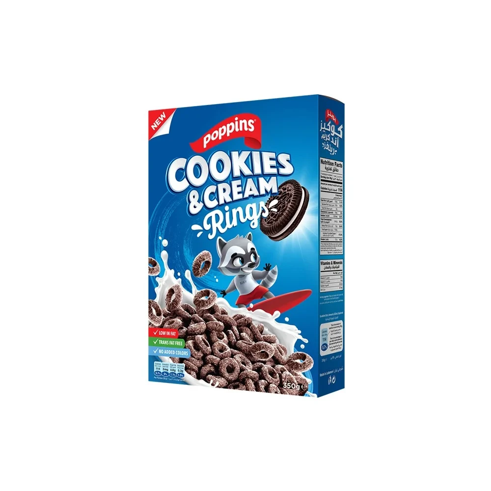 Poppins Choco Rings Cookies+Cream 350 g By Poppins